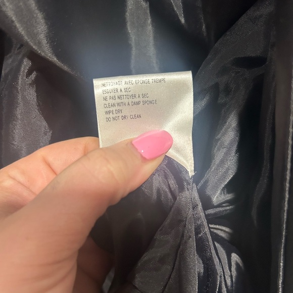 NEXT ISSUE size Large faux black leather biker jacket side zip, silver hardware - Picture 10 of 10